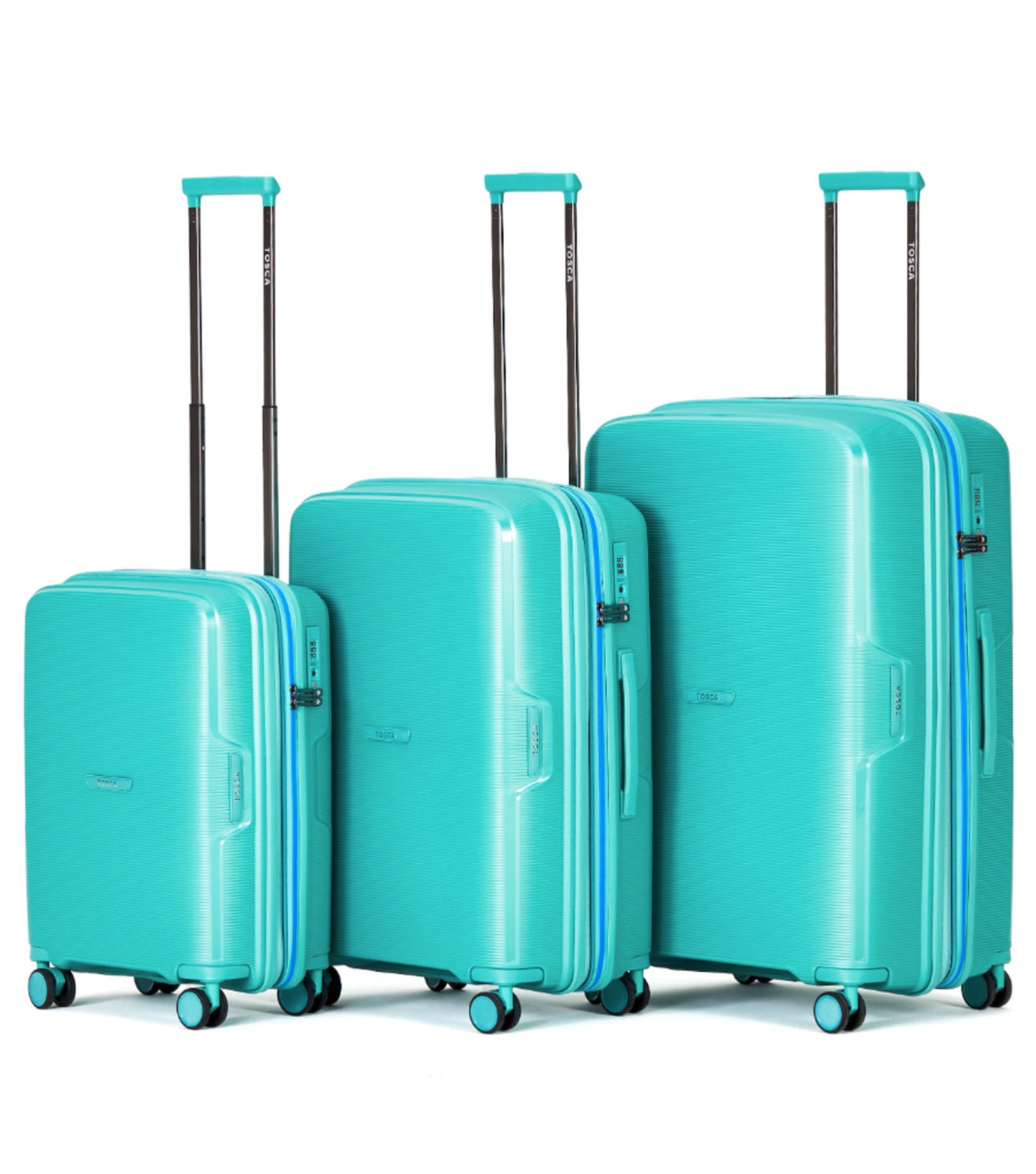 Tosca Bel-Air Suitcase Set of 3 - Teal (Carry-on, Medium, Large)