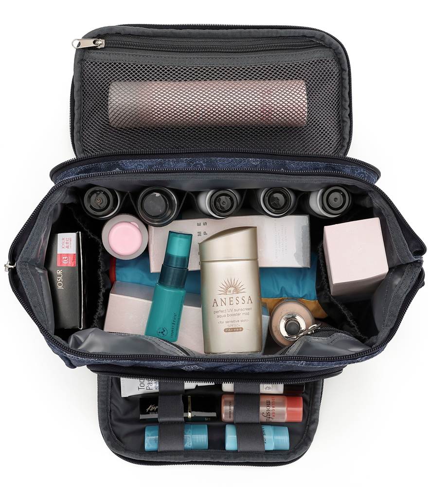 Tosca Deluxe Toiletries Grooming Organiser - Black