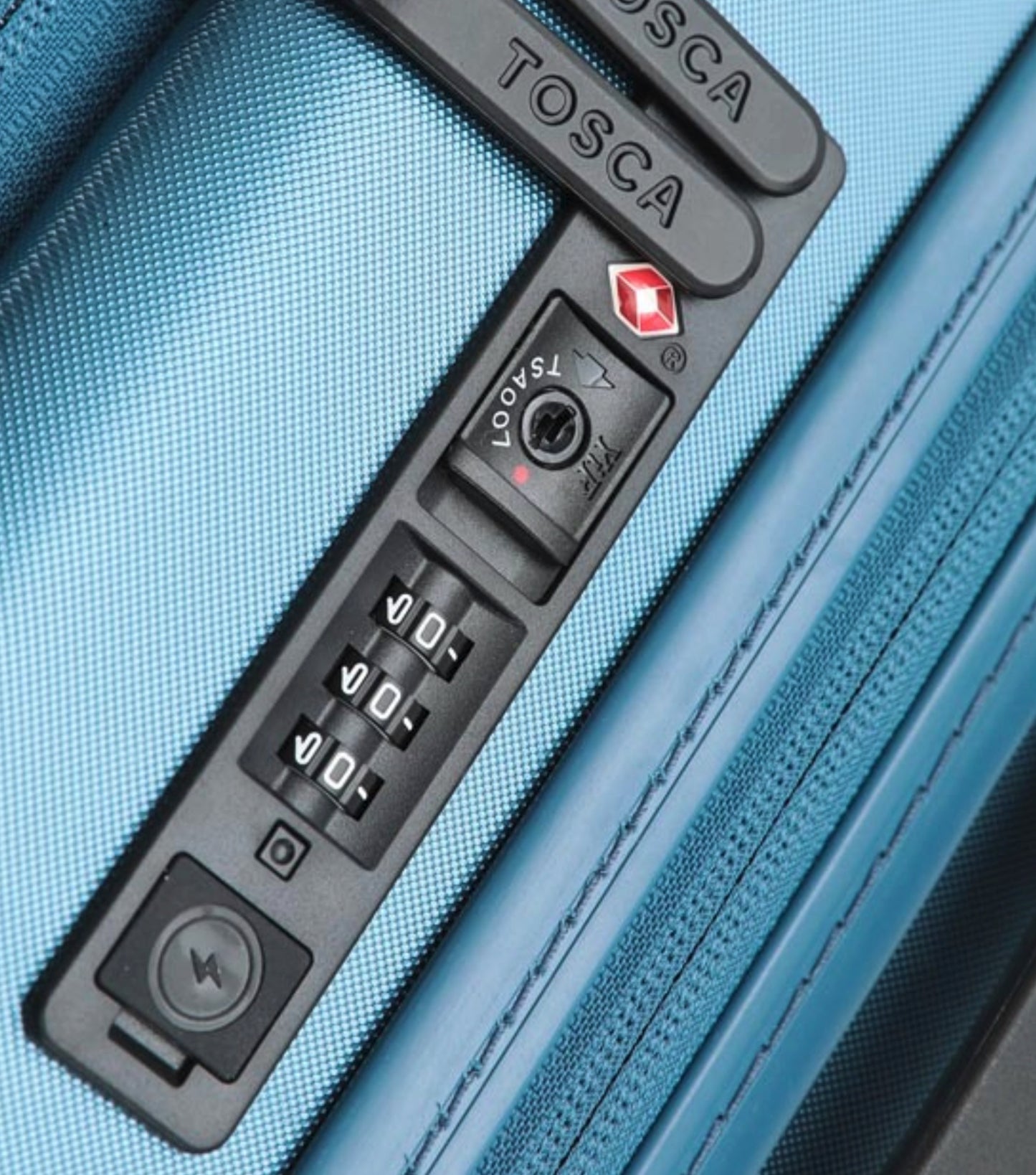 Integrated TSA combination lock with USB port (USB Port Carry-on size only)