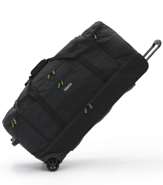 Tosca 85 cm Split Compartment Wheeled Duffle Bag - Black / Lime