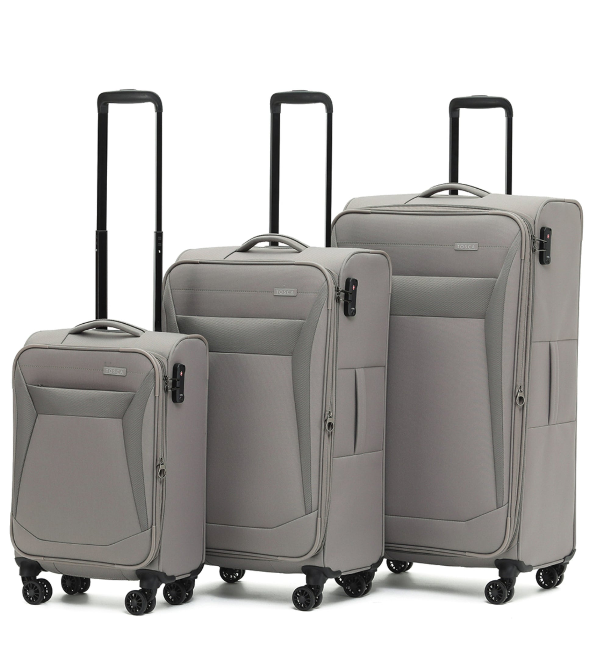 Tosca Aviator 2.0 - 4-Wheel Expandable Luggage Set of 3 - Khaki (Small, Medium and Large)