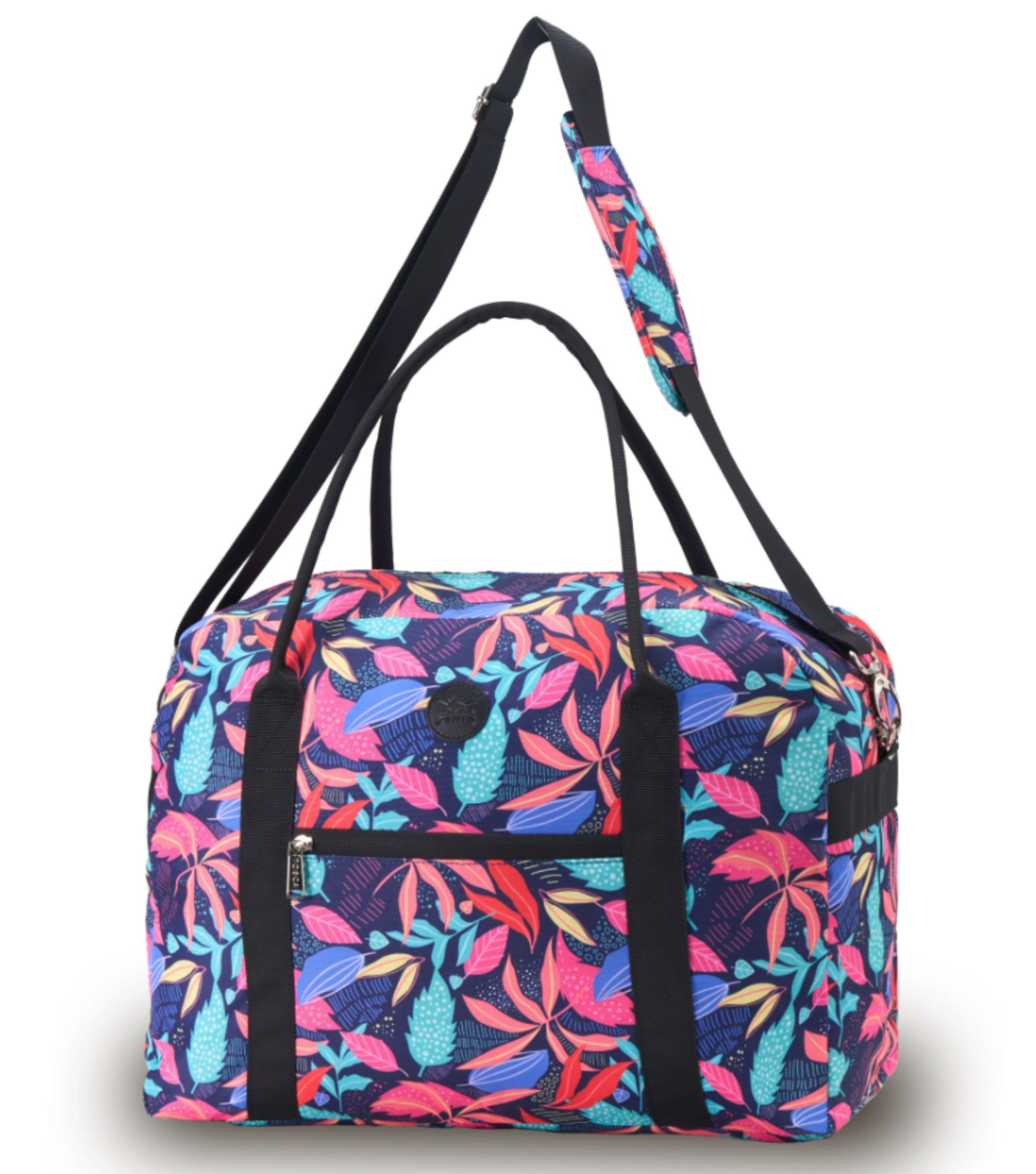 Tosca Fashion Tote / Overnight Bag - Black Tropical