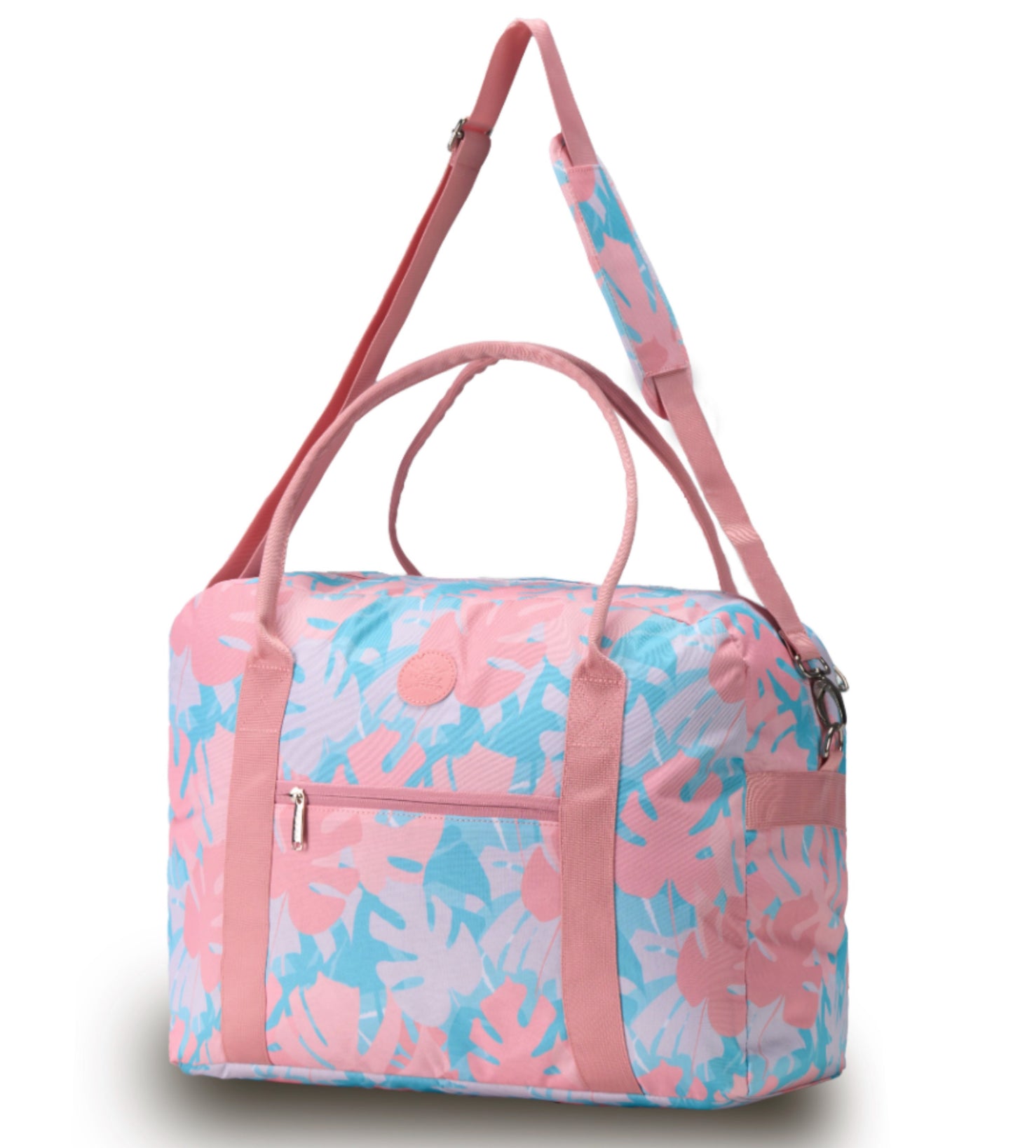 Tosca Fashion Tote / Overnight Bag - Pink Palm