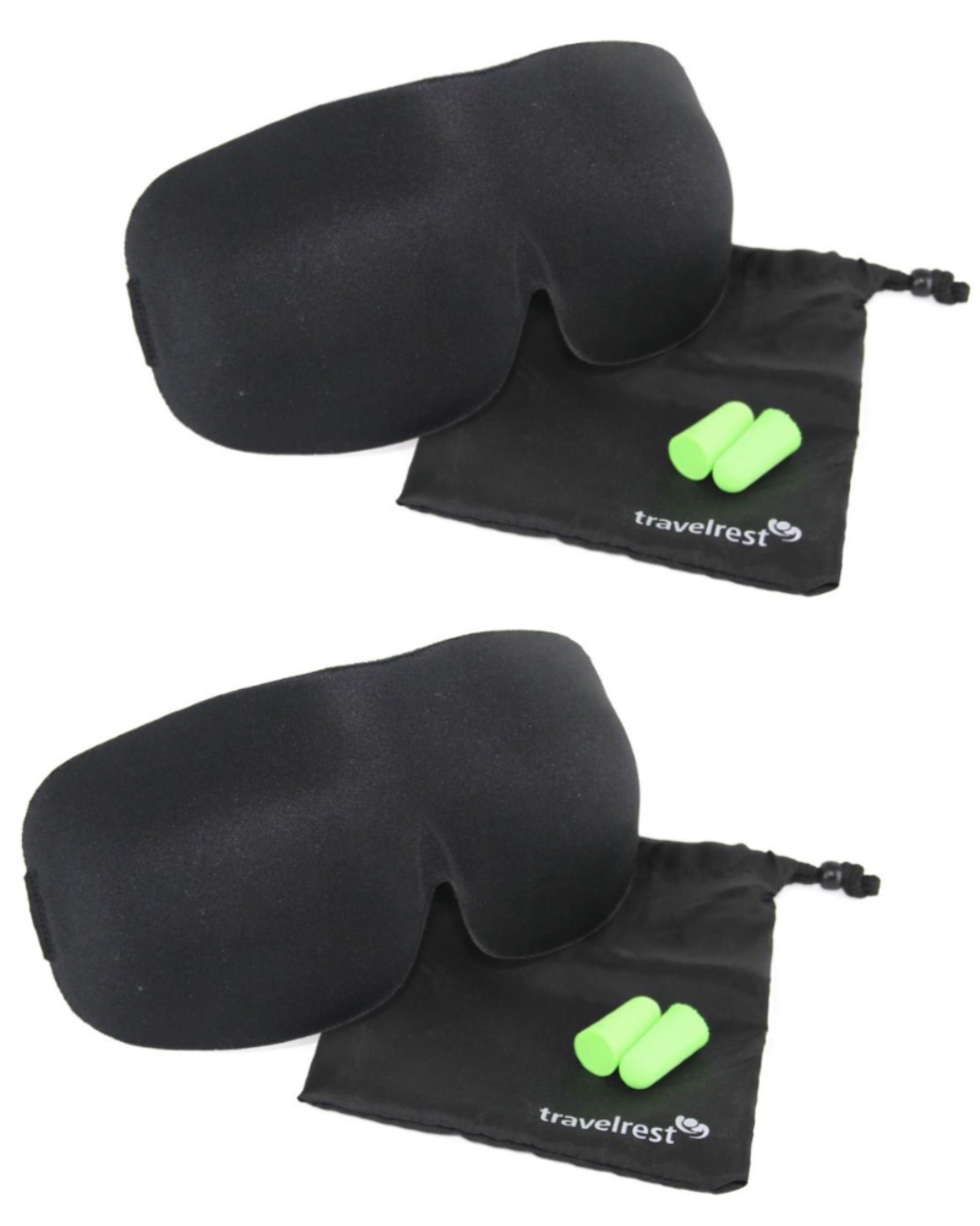 Travelrest Eclipse Tranquility Sleep Mask Kit - Black (2 Pack)