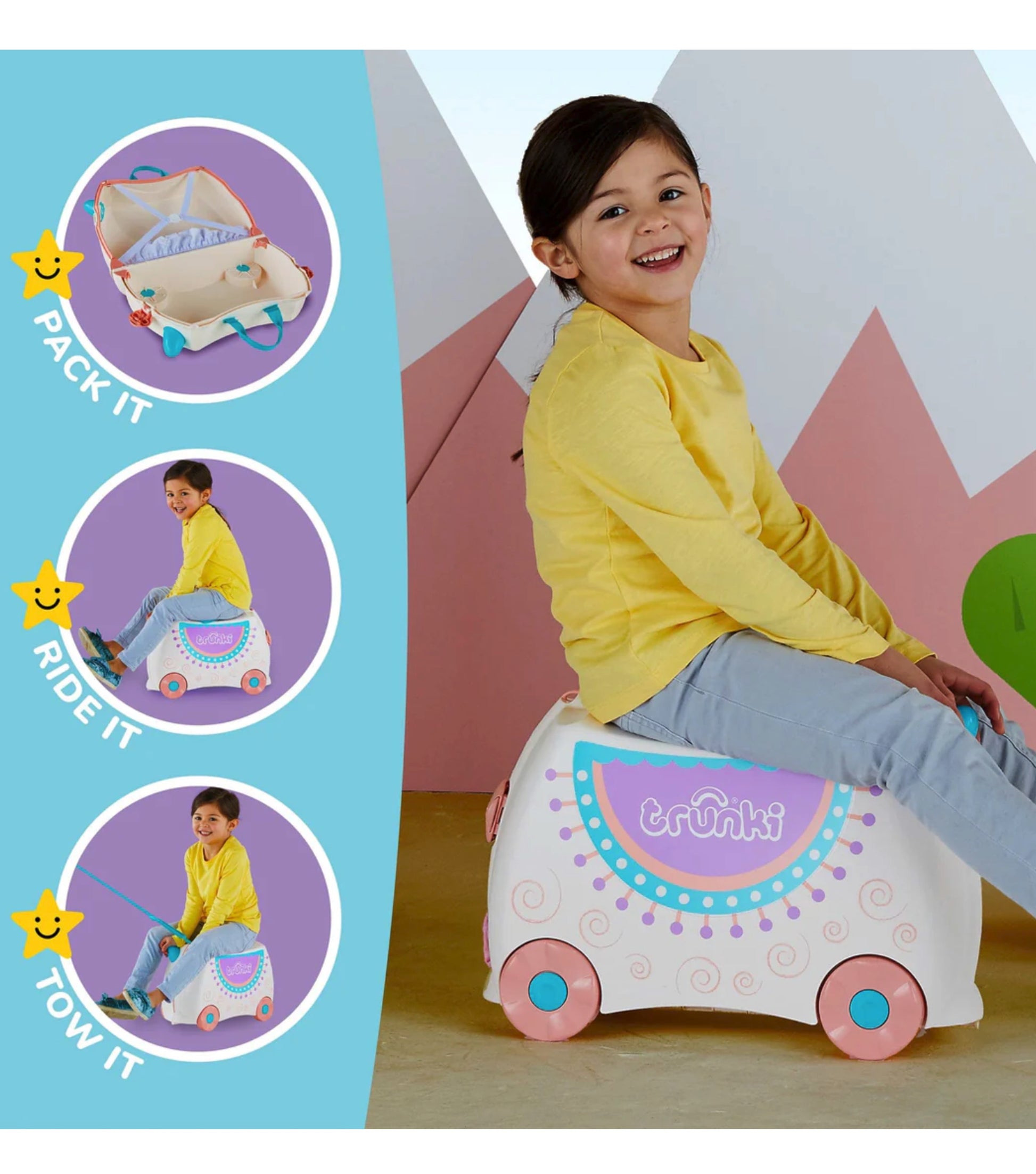 Trunki ride-on suitcases are the perfect companion for kids on the go