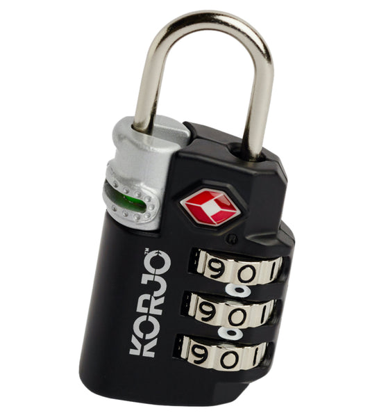 Korjo TSA Compliant Lock With Indicator - Black 