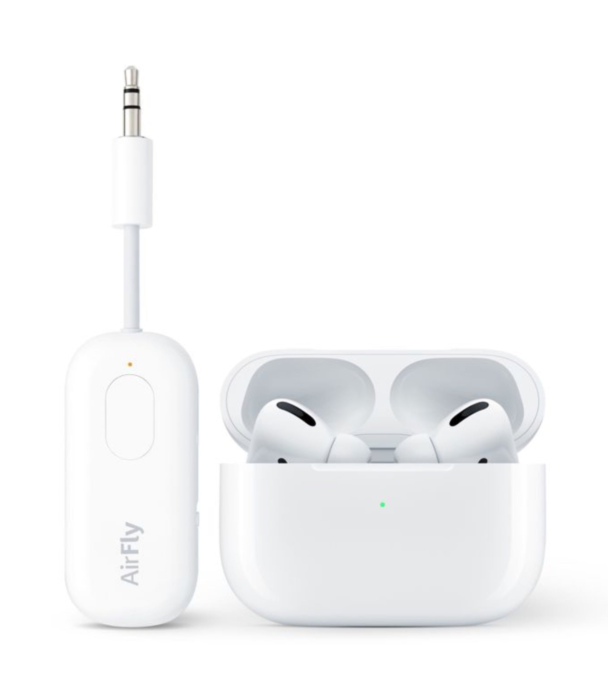 Connect wireless headphones to any wired headphone jack (headphones not included)