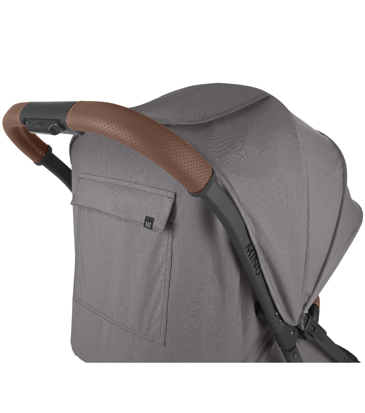 UPPAbaby Minu V2 - Travel Pram / Stroller - Charcoal Melange / Carbon / Saddle Leather (Greyson)