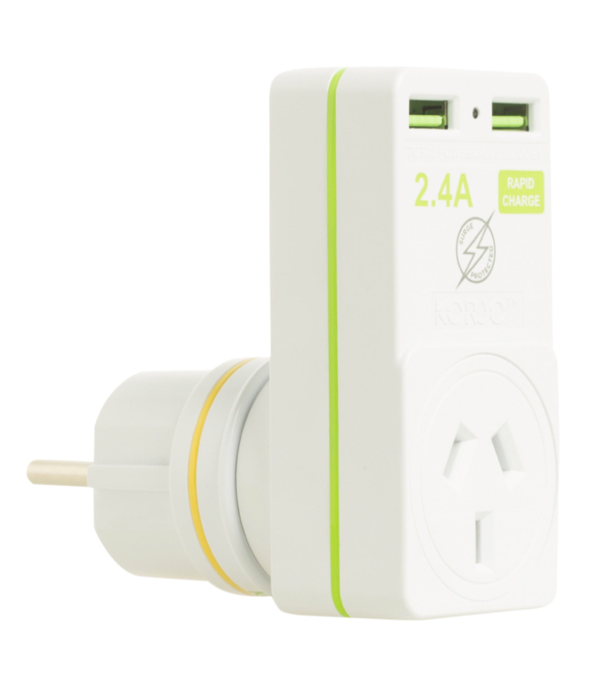 2 x USB sockets, total 2.4A