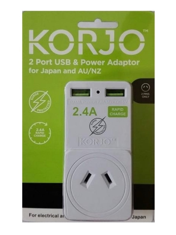 2 x USB sockets, total 2.4A