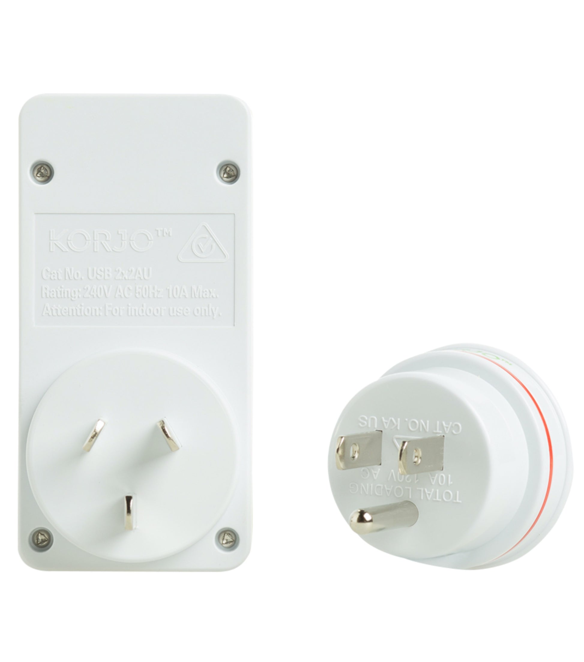 Korjo 2 Port USB and Power Adaptor - USA and Australia