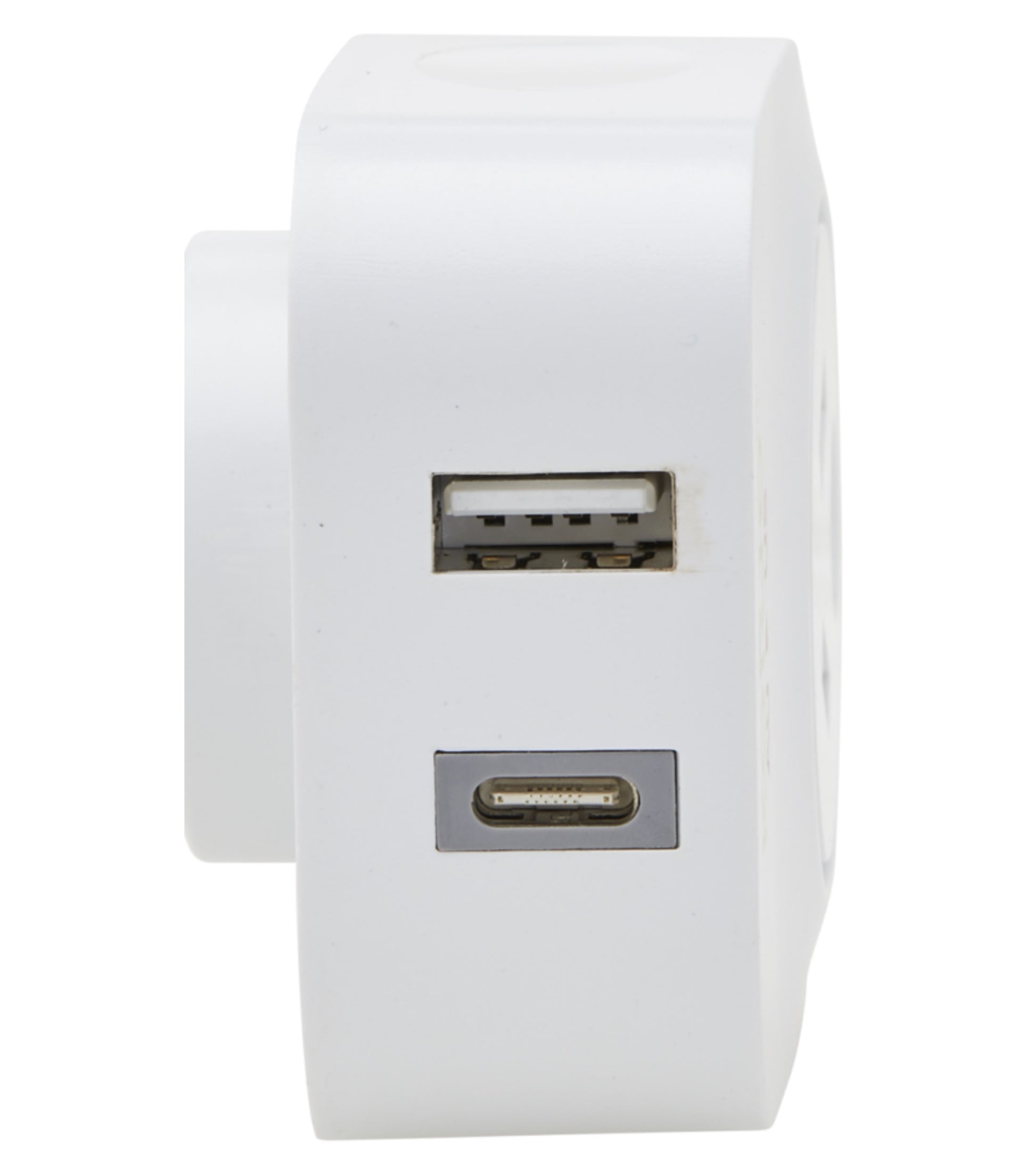 1 x USB-A socket and 1 x USB-C socket, total 2.4A