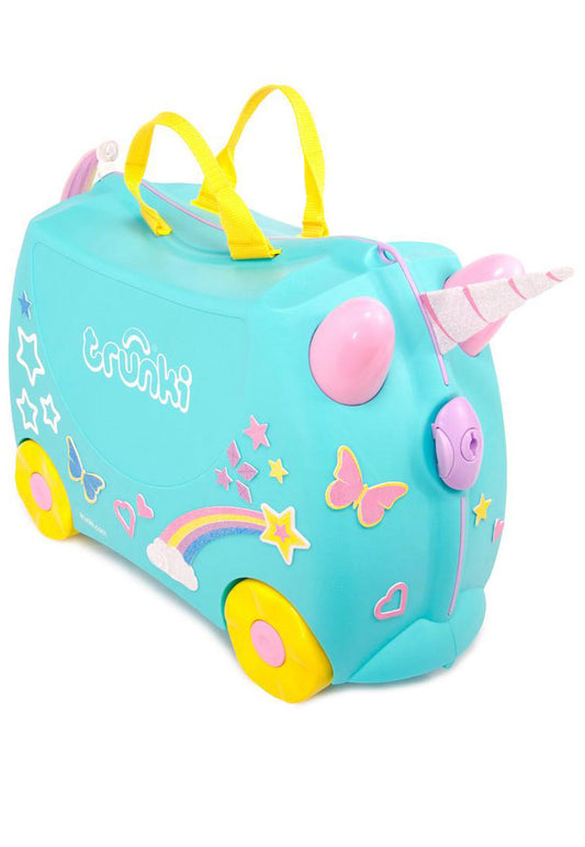 Trunki Una Unicorn - Ride on Suitcase / Luggage Carry-on Bag - Light Blue