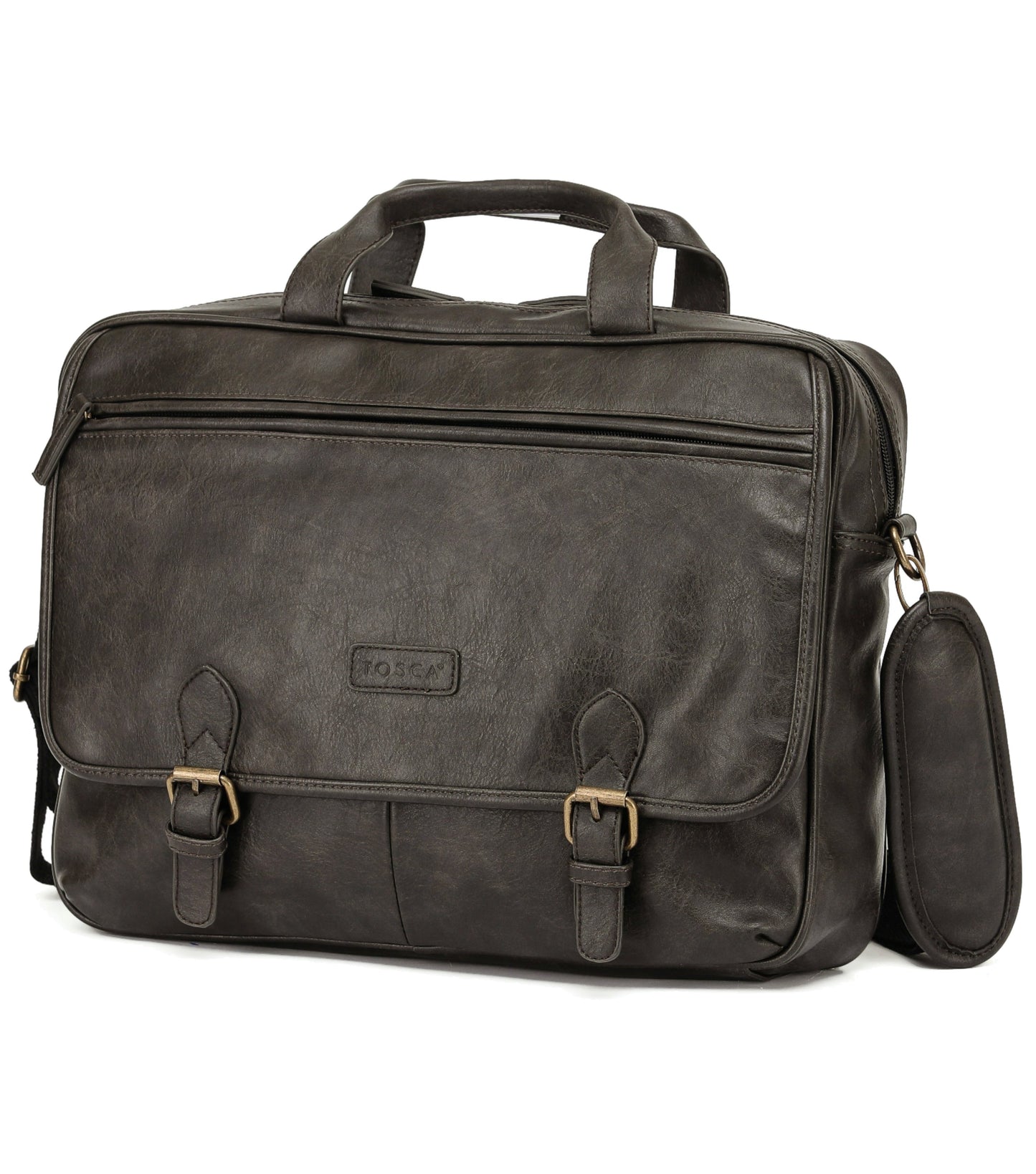 Tosca Vegan Leather 13" Laptop Briefcase - Ash Black