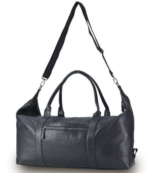 Tosca Vegan Leather Large Duffle Bag - Black