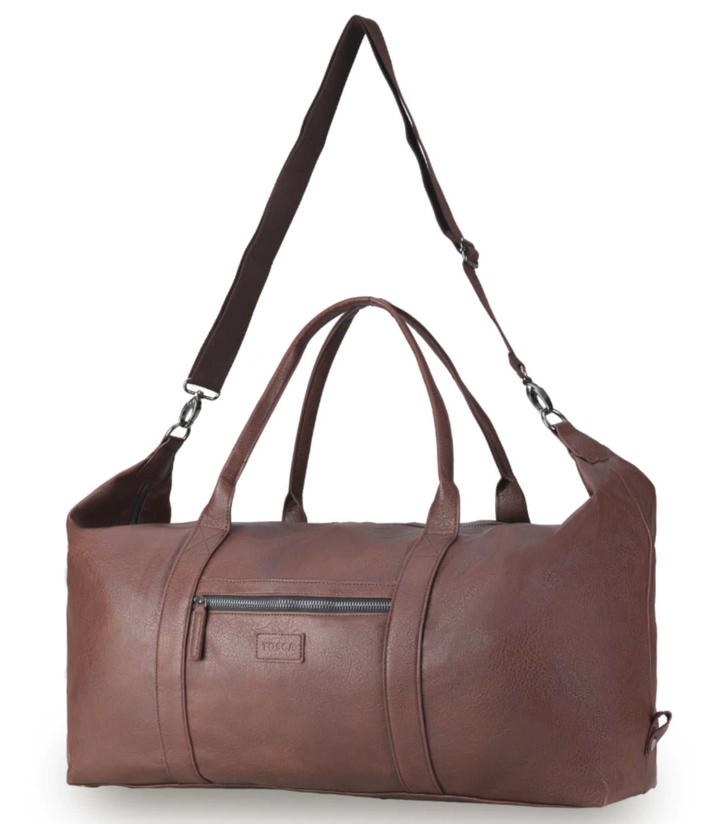 Tosca Vegan Leather Large Duffle Bag - Chocolate