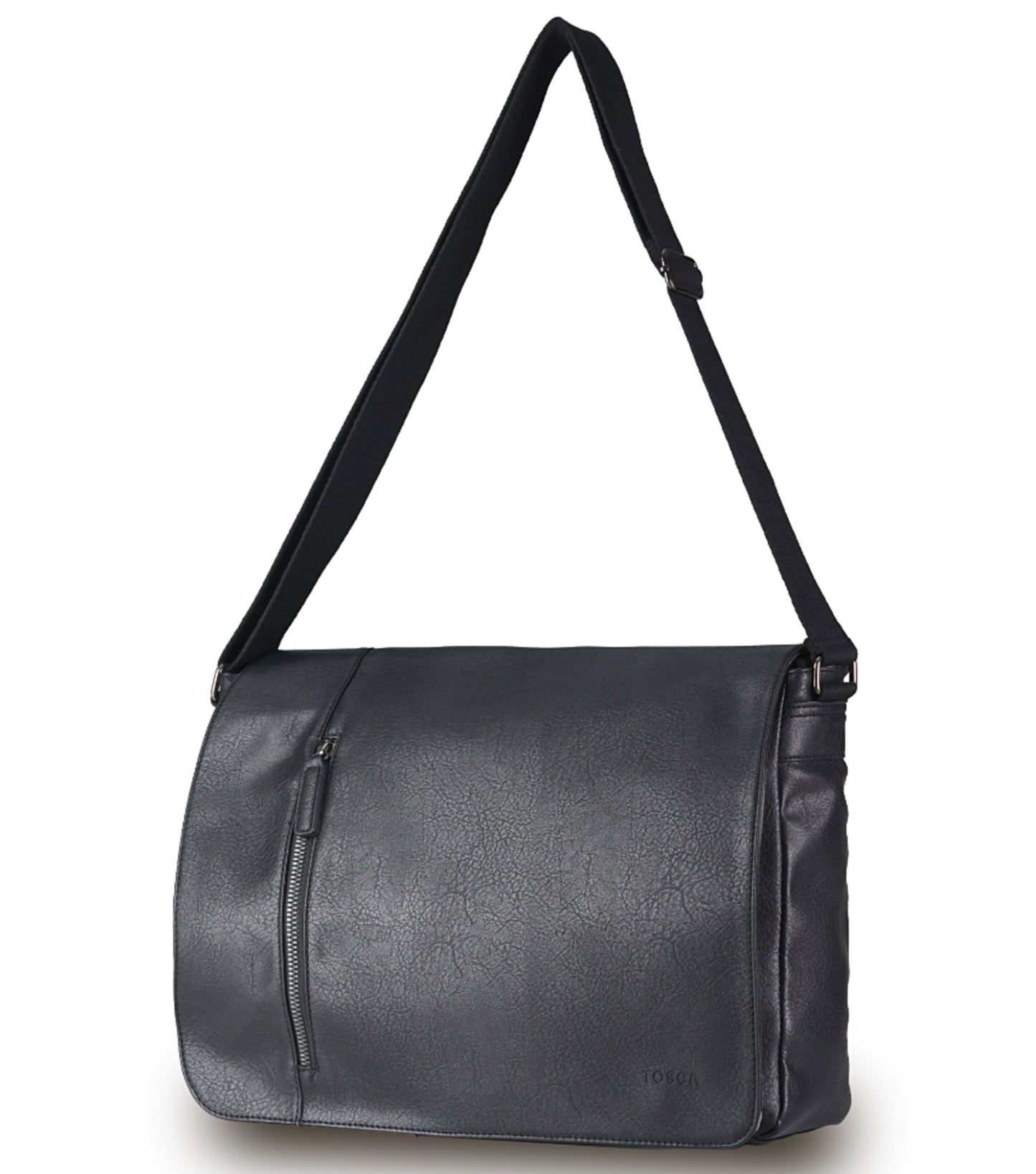 Tosca Vegan Leather Laptop Satchel - Black