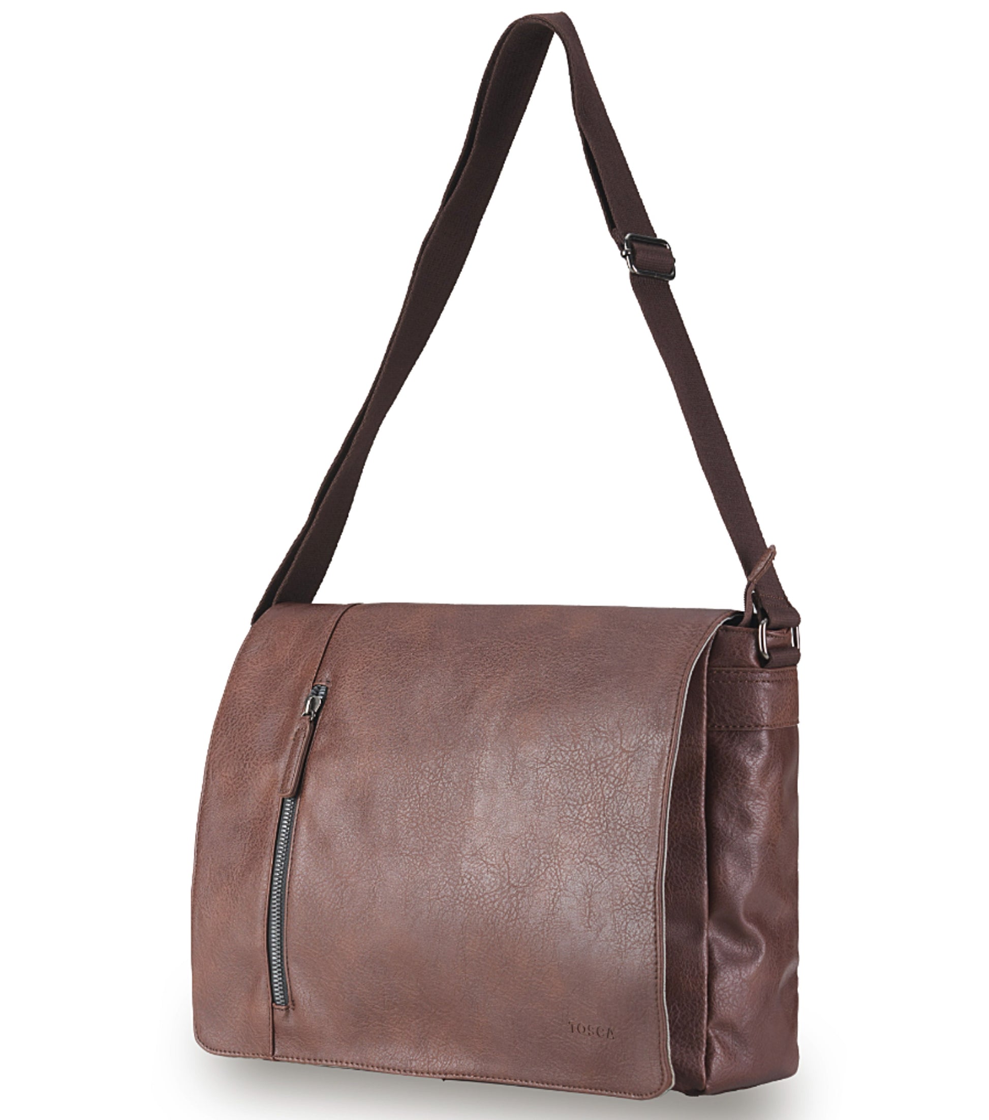 Tosca Vegan Leather Laptop Satchel - Chocolate