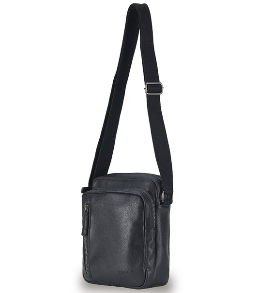 Tosca Vegan Leather Shoulder Bag - Black