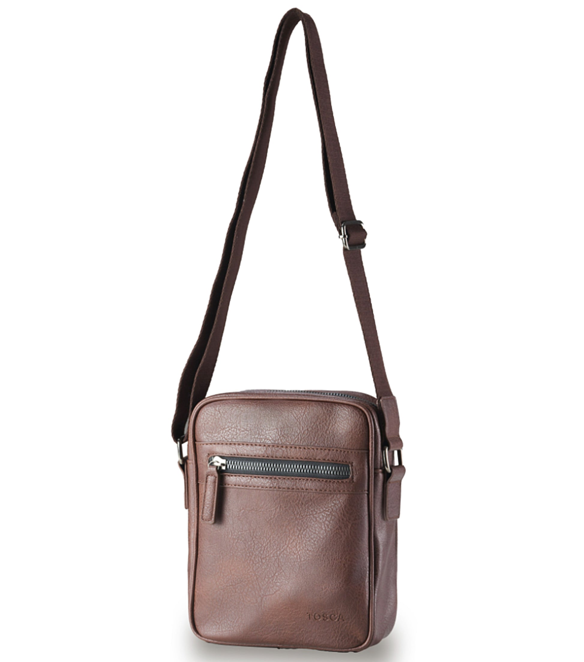 Tosca Vegan Leather Shoulder Bag - Chocolate