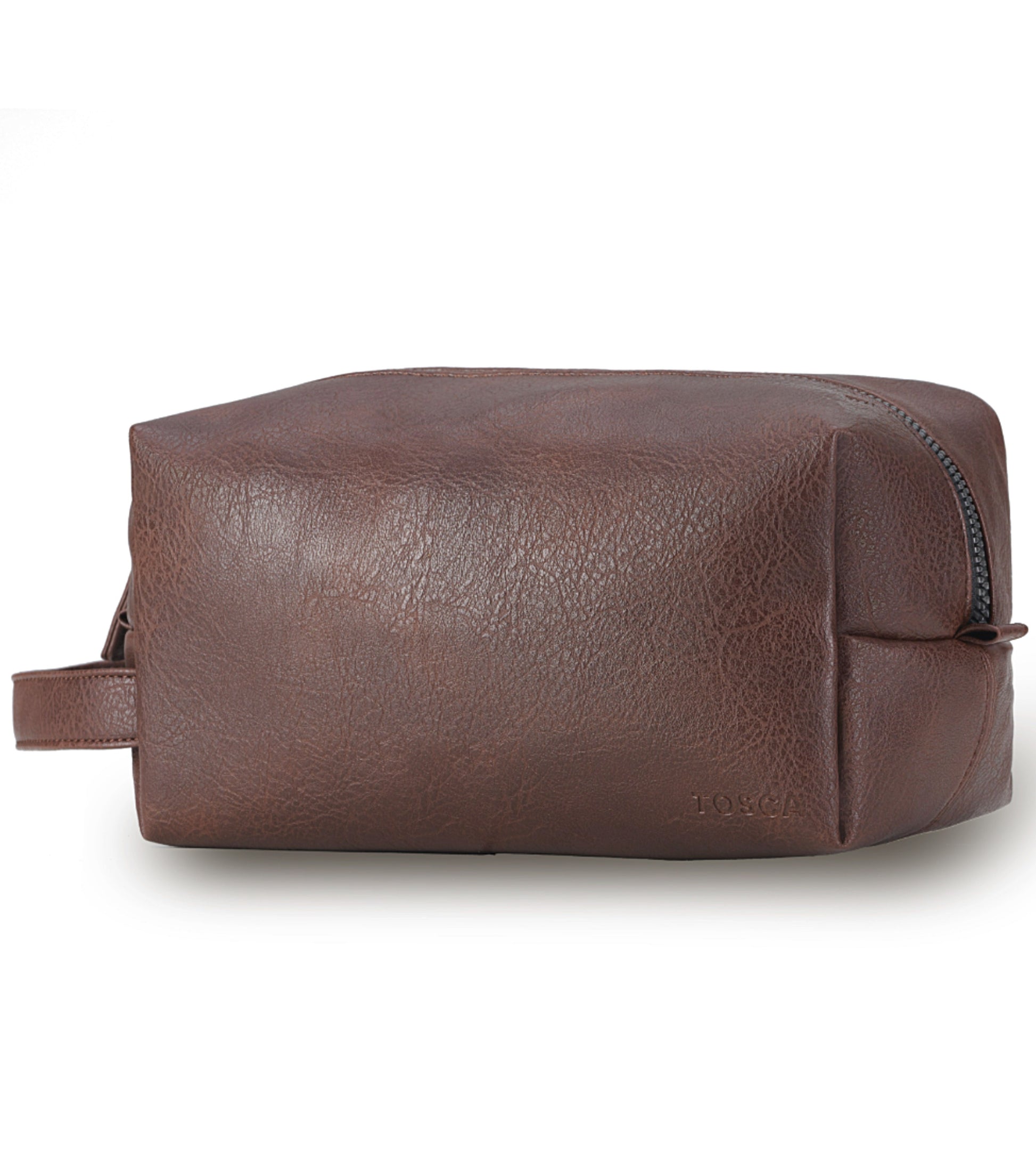 Tosca Vegan Leather Wetpack / Toiletry Bag - Chocolate