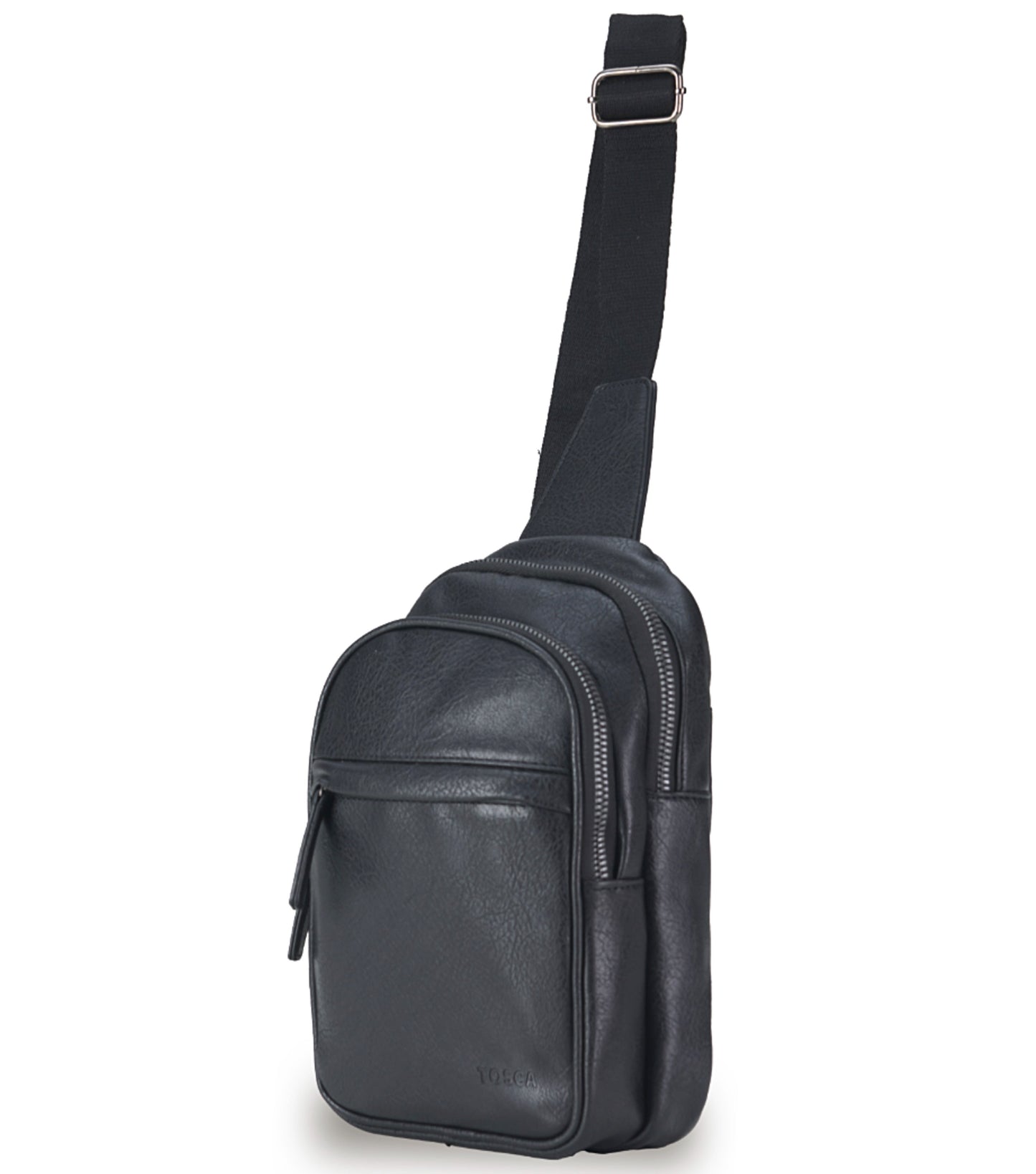 Tosca Vegan Leather Slinger Bag - Black