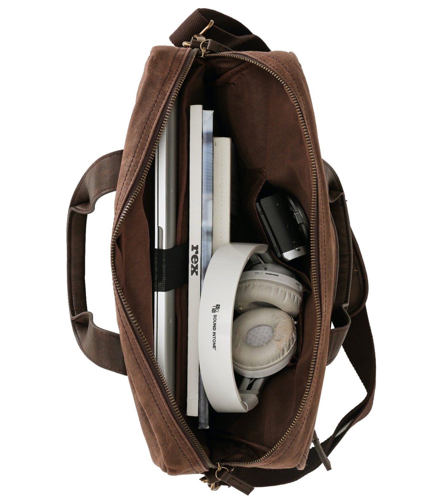 The fully lined interior features room for a 13” laptop as well as plenty of space to organise your essentials