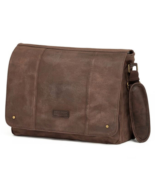 Tosca Waxed Canvas 13" Laptop Messenger Bag - Brown