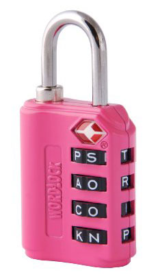 TSA Compliant Word Lock: Pink: Korjo