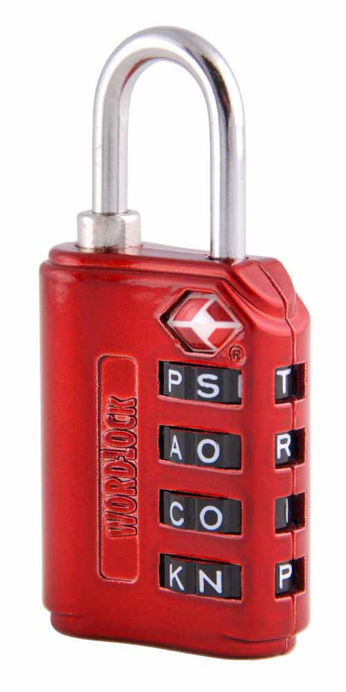 TSA Compliant Word Lock: Red: Korjo