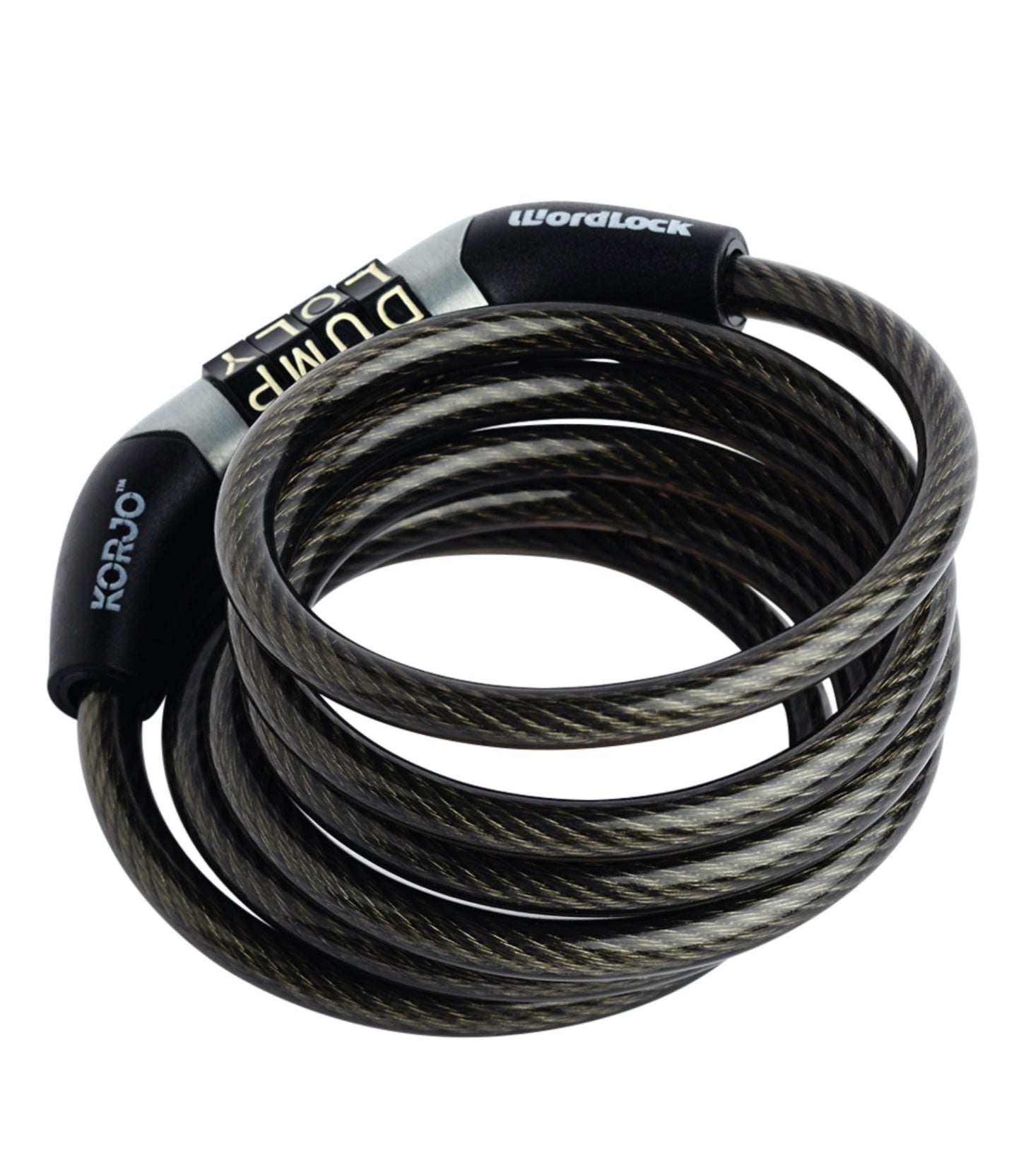 Korjo Combination Word Lock : Mini Cable Black 