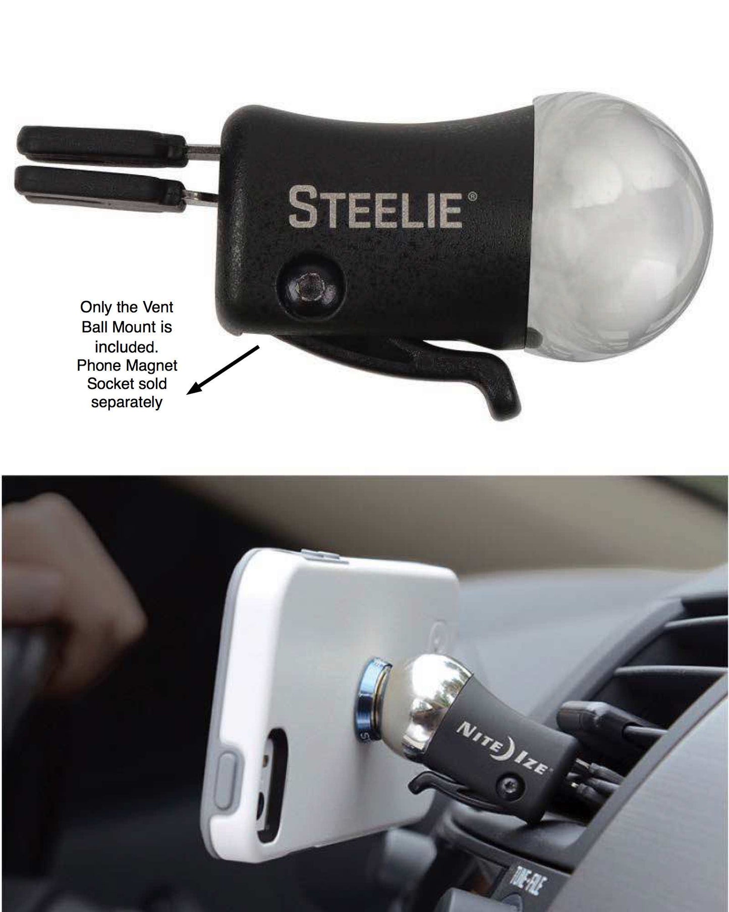 Nite Ize : Steelie Vent Ball Mount Component