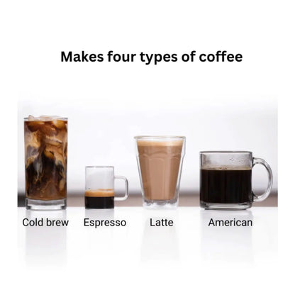 Makes four types of coffee