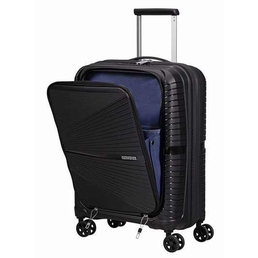 American Tourister Airconic 55 cm 4 Wheel Front Loading Carry-On Spinner - Onyx Black