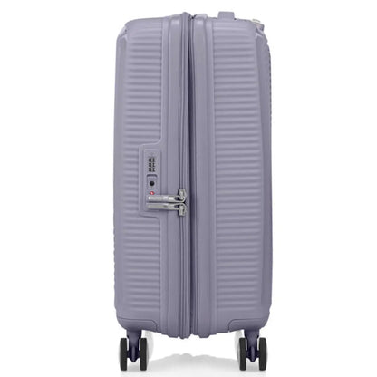 American Tourister Curio 2 - 55 cm Expandable Carry-On Spinner Suitcase - Hushed Orchid / Glow