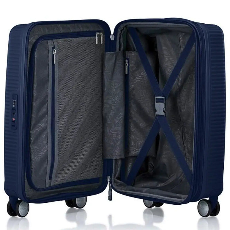 American Tourister Curio 2 55 cm Expandable Carry On Suitcase Arctic Navy