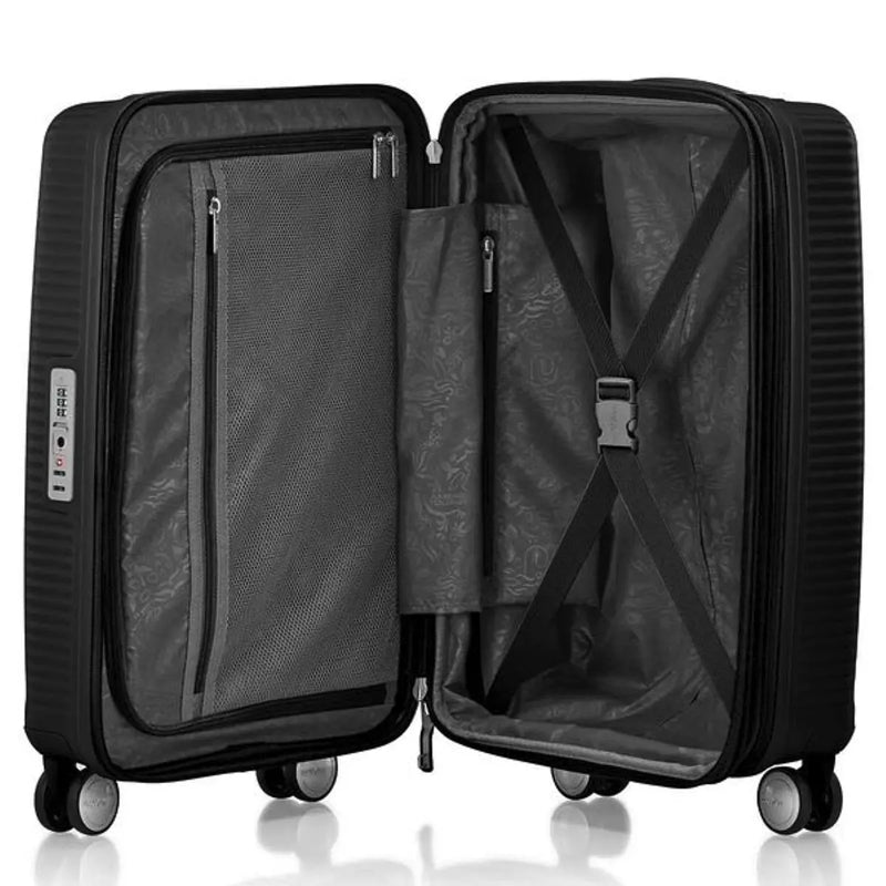 American Tourister Curio 2 55 cm Expandable Carry On Suitcase Black