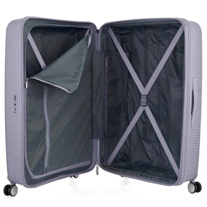 American Tourister Curio 2 - 80 cm Expandable Spinner Suitcase - Hushed Orchid / Glow