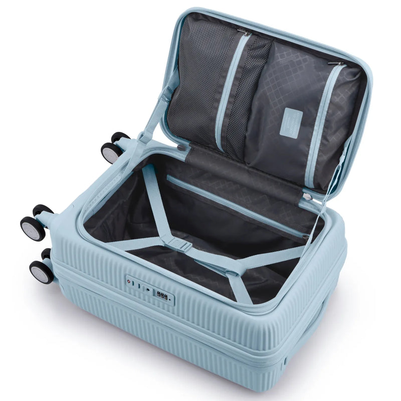 American Tourister Curio Book Opening 55 cm Expandable Carry-On Suitcase - Summit Blue