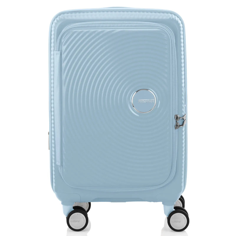 American Tourister Curio Book Opening 55 cm Expandable Carry-On Suitcase - Summit Blue