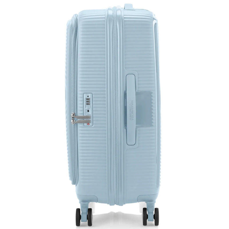 American Tourister Curio Book Opening 68 cm Expandable Spinner Suitcase - Summit Blue