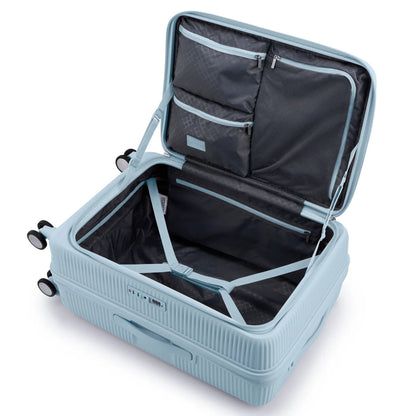 American Tourister Curio Book Opening 68 cm Expandable Spinner Suitcase - Summit Blue