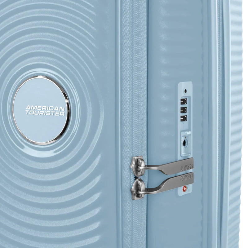 American Tourister Curio Book Opening 68 cm Expandable Spinner Suitcase - Summit Blue