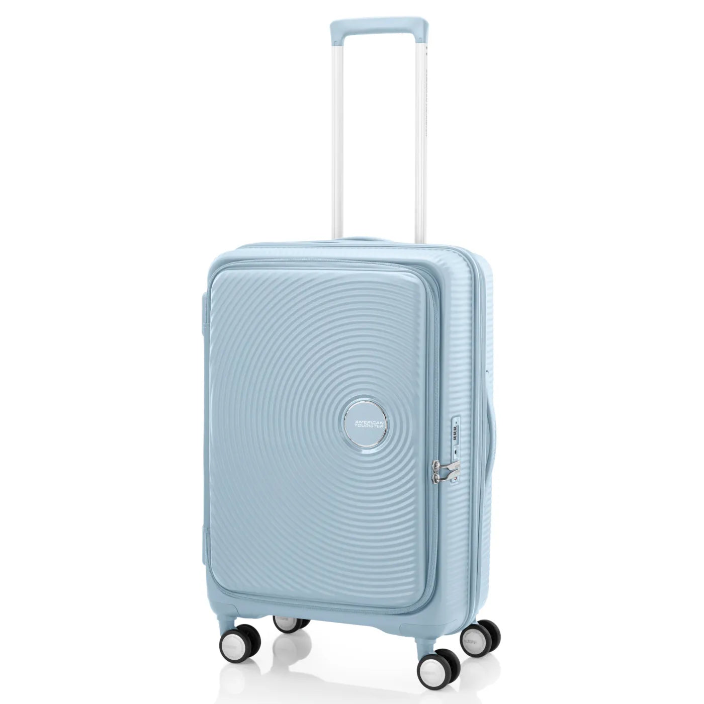 American Tourister Curio Book Opening 68 cm Expandable Spinner Suitcase - Summit Blue