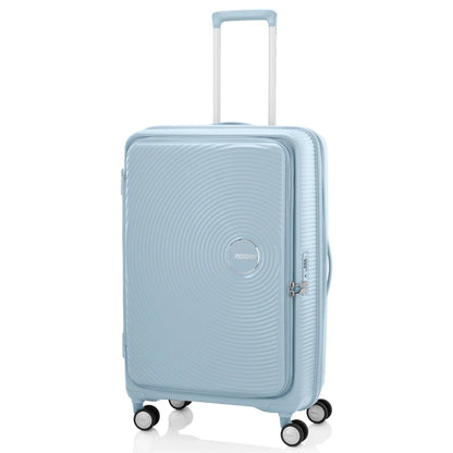 American Tourister Curio Book Opening 75 cm Expandable Spinner Suitcase - Summit Blue