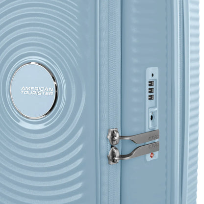 American Tourister Curio Book Opening 75 cm Expandable Spinner Suitcase - Summit Blue
