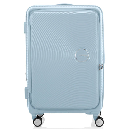 American Tourister Curio Book Opening 75 cm Expandable Spinner Suitcase - Summit Blue