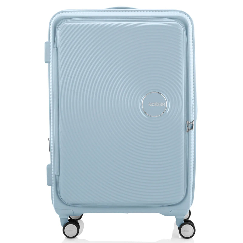 American Tourister Curio Book Opening 75 cm Expandable Spinner Suitcase - Summit Blue