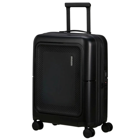 American Tourister Dashpop 55 cm Expandable Carry-On Spinner Suitcase - True Black
