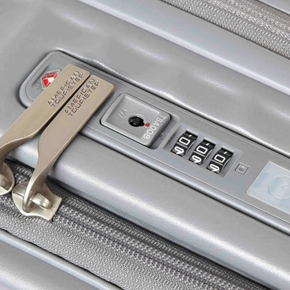 American Tourister Frontec 54 cm Expandable Front Opening Carry-On Suitcase - Cool Grey